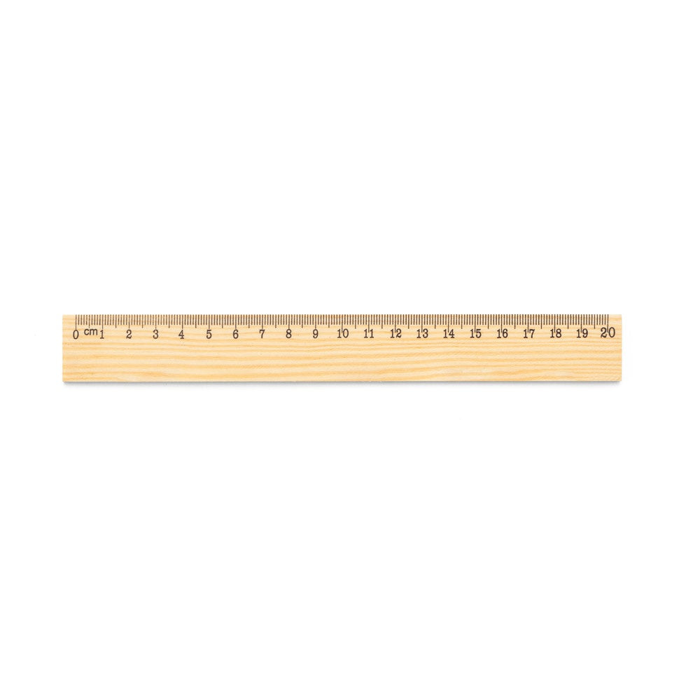WESLEY 20. Pravítko z borovicového dreva s 20 cm stupnicou - 150