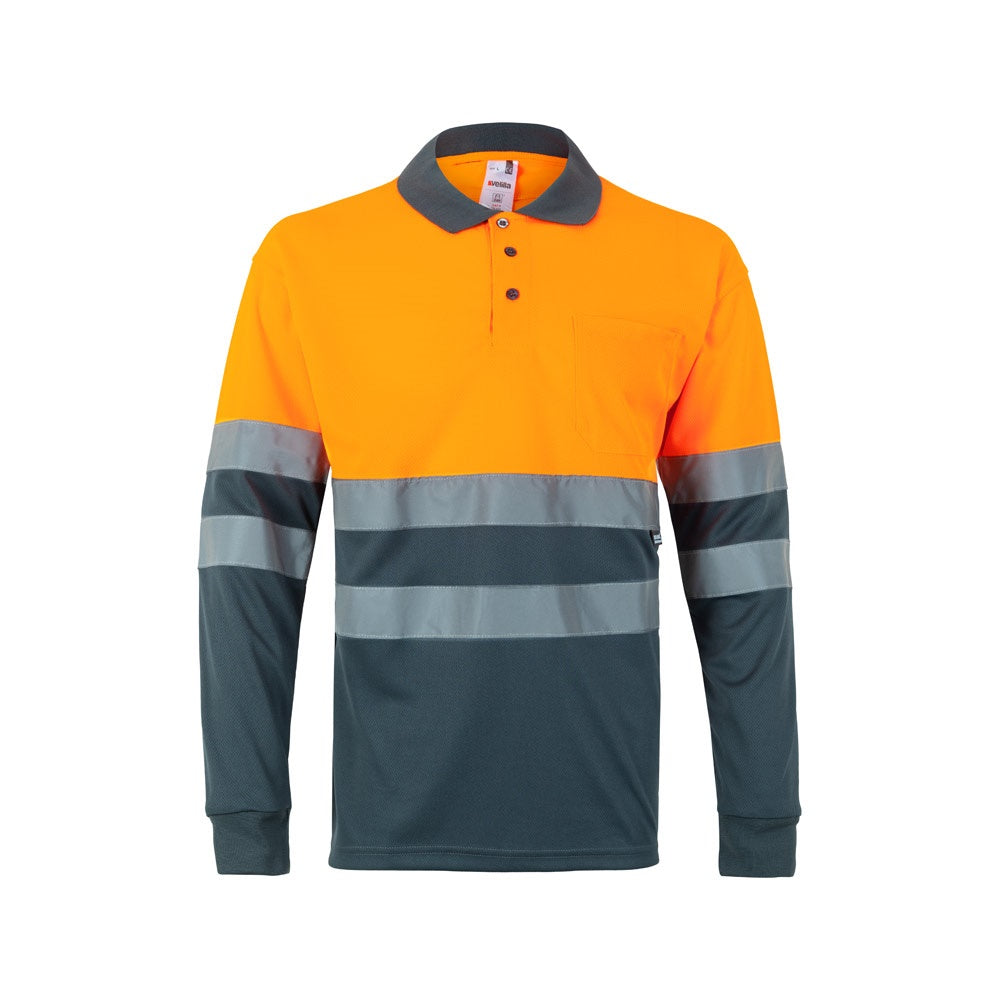 VL VULCAN. Dvojfarebná polokošeľa s vtáčím okom (160 g/m²) s dlhými rukávmi, z polyesteru (100%) - 217