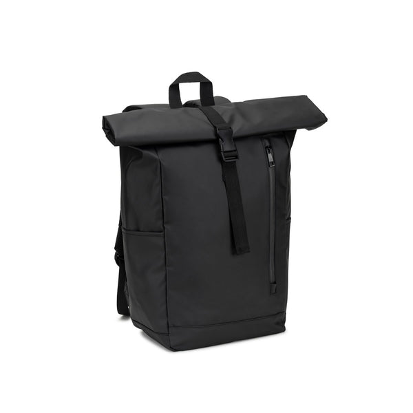 OSASCO BPACK. Batoh s rolovacím vrchom so zipsovým systémom, ktorý umožňuje zrolovať vrch na prispôsobenie objemu batohu, vyrobený z 600D recyklovanej polyesterovej tkaniny