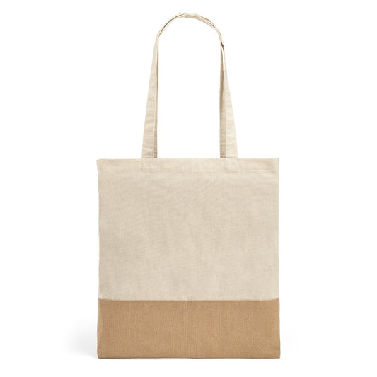 MERCAT. 100% bavlnená taška (160 g/m²) s detailmi z imitácie juty