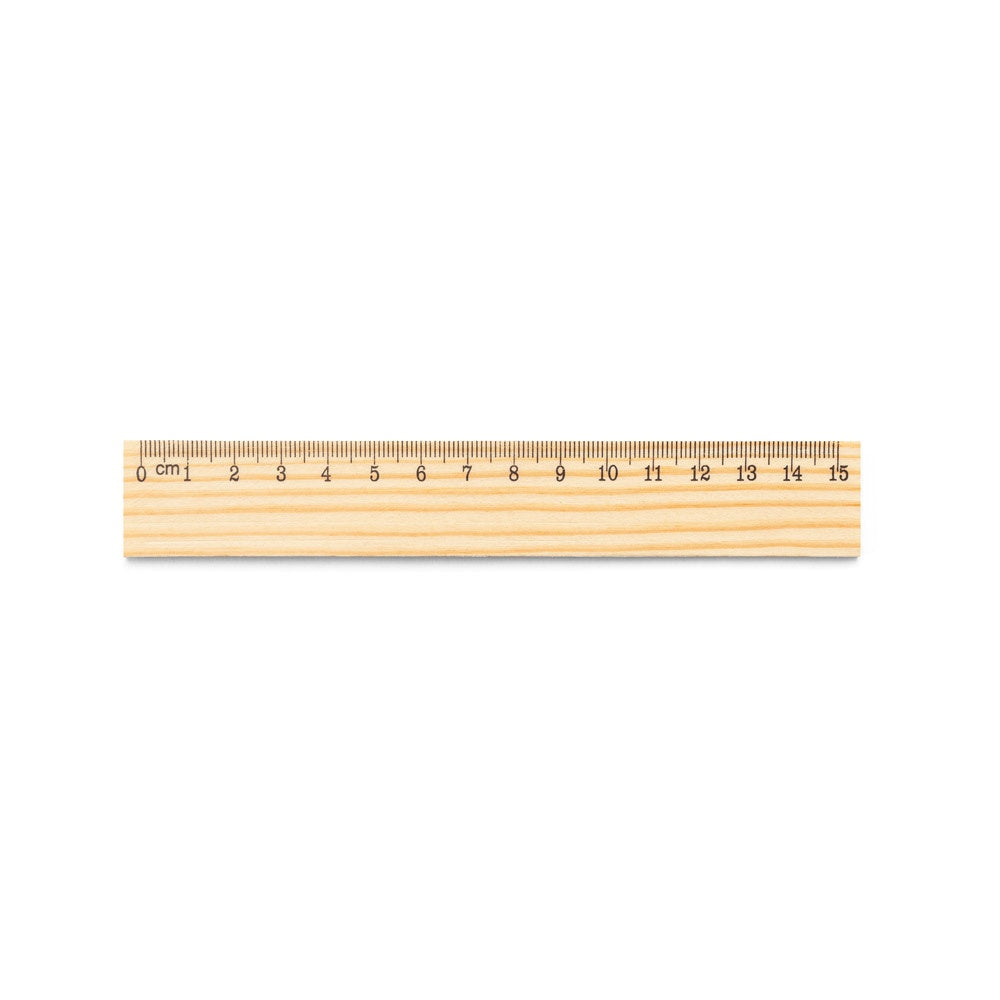 WESLEY 15. Pravítko z borovicového dreva s 15 cm stupnicou - 150