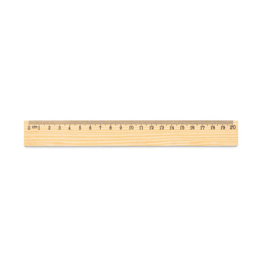 WESLEY 20. Pravítko z borovicového dreva s 20 cm stupnicou