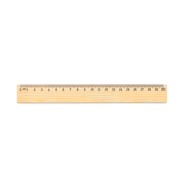 WESLEY 20. Pravítko z borovicového dreva s 20 cm stupnicou