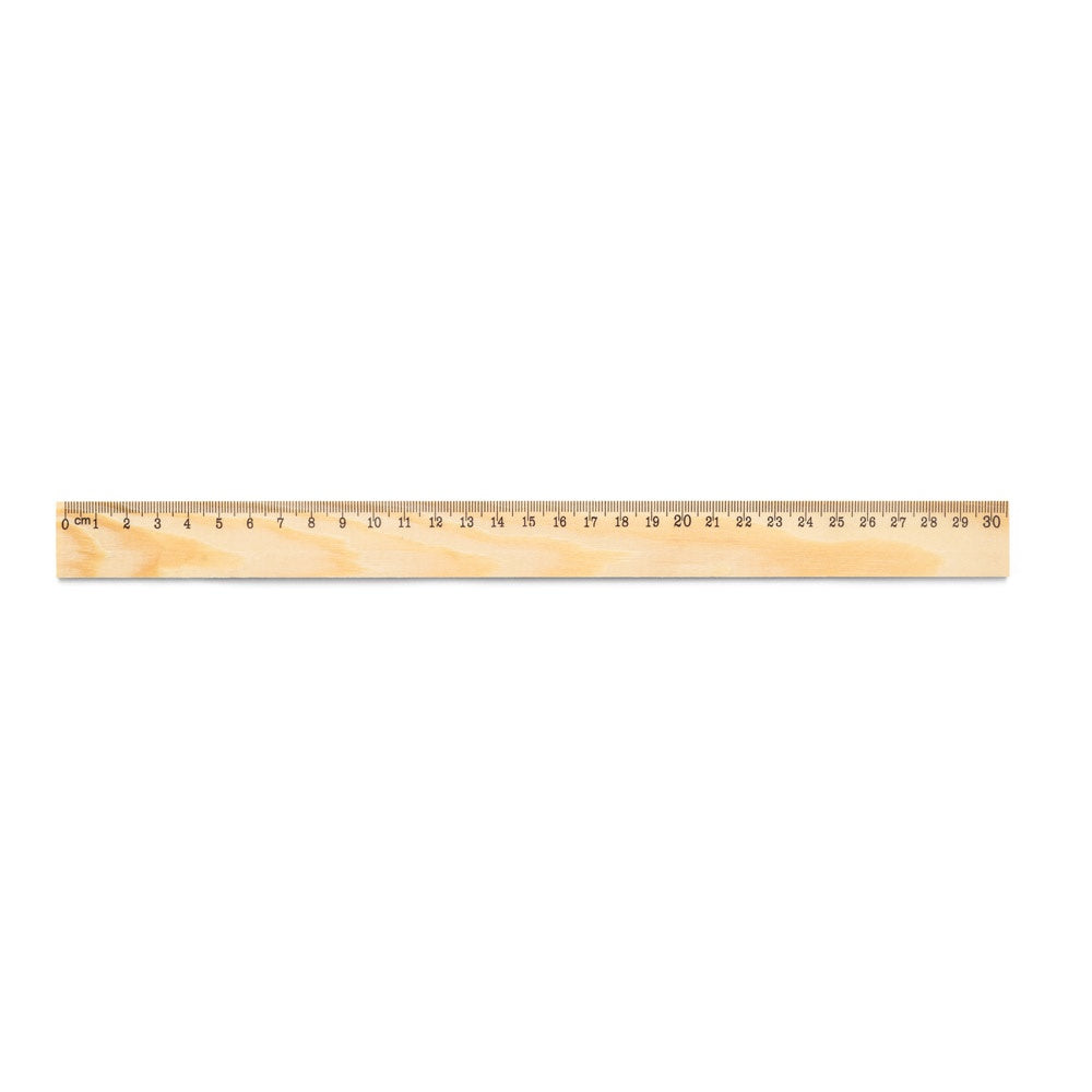 WESLEY 30. Pravítko z borovicového dreva s 30 cm stupnicou - 150