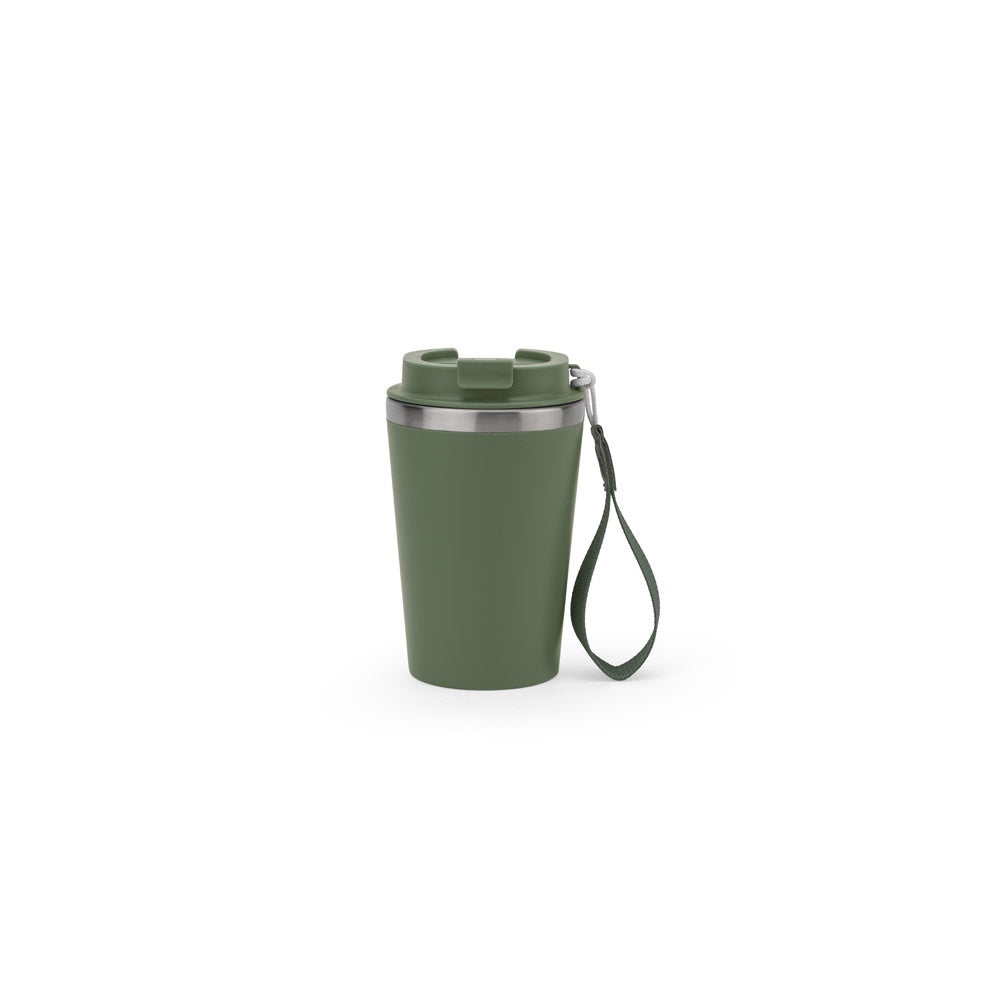 SPITZ. Cestovný pohár z nehrdzavejúcej ocele (90 % recyklovanej) a vonkajšej steny z PP s matným povrchom 440 mL - 149