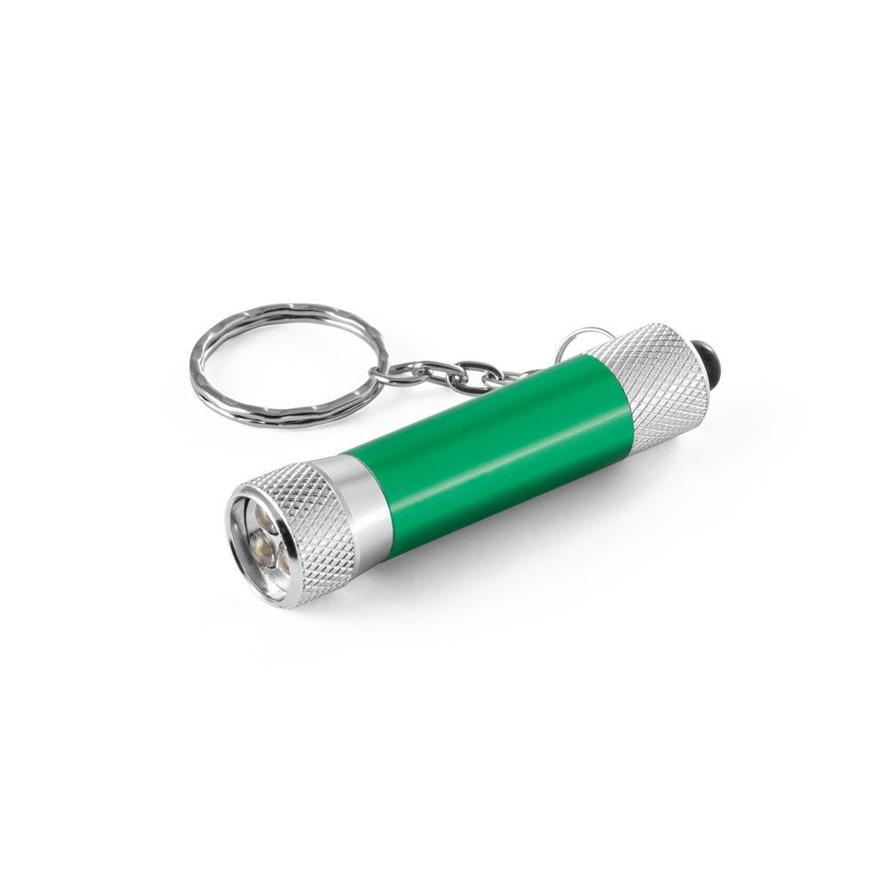 RE-LERGAN. Hliníková kľúčenka (92 % recyklovaná) s 3-svetelnou LED baterkou - 109