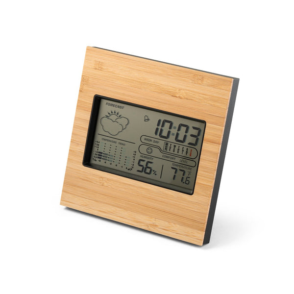 BROMLEY. Desktop meteorološka stanica sa LCD ekranom od ABS-a i bambusa
