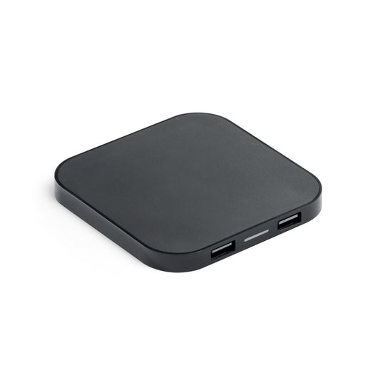 CAROLINE. Super brzi bežični punjač od recikliranog ABS-a (60% rABS) i 15W sa HUB 2 USB-A porta