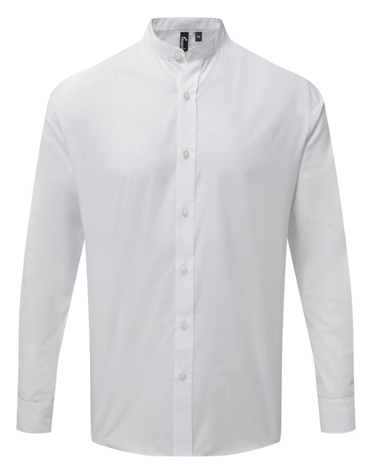 Pánska košeľa s dlhým rukávom, stojačikový golier Premier Grandad Collar