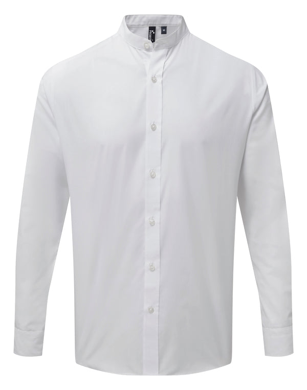 Pánska košeľa s dlhým rukávom, stojačikový golier Premier Grandad Collar