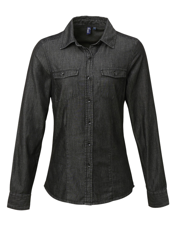 Dámska rifľová košeľa Premier Jeans Stitch Denim – dámsky strih, rifľovina