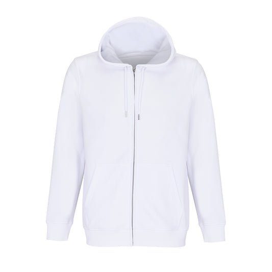 Unisex rozopínacia mikina s kapucňou na zips SOL'S Calipso – eko materiál